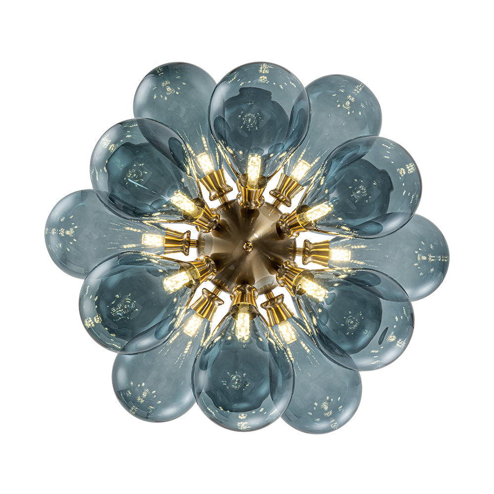Orbis Contemporary Glass Chandelier - Lamp Copper