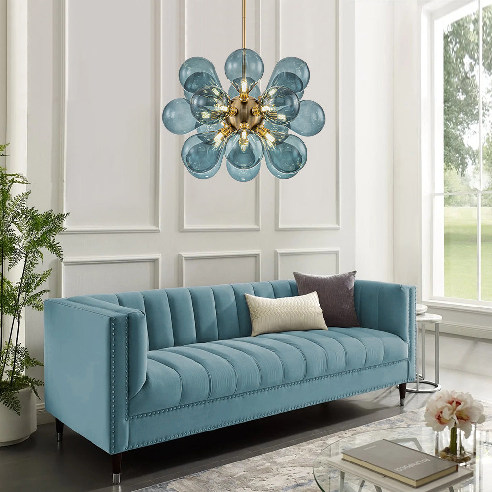 Orbis Contemporary Glass Chandelier - Lamp Copper