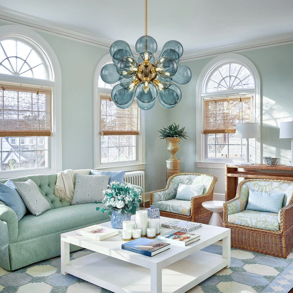 Orbis Contemporary Glass Chandelier - Lamp Copper
