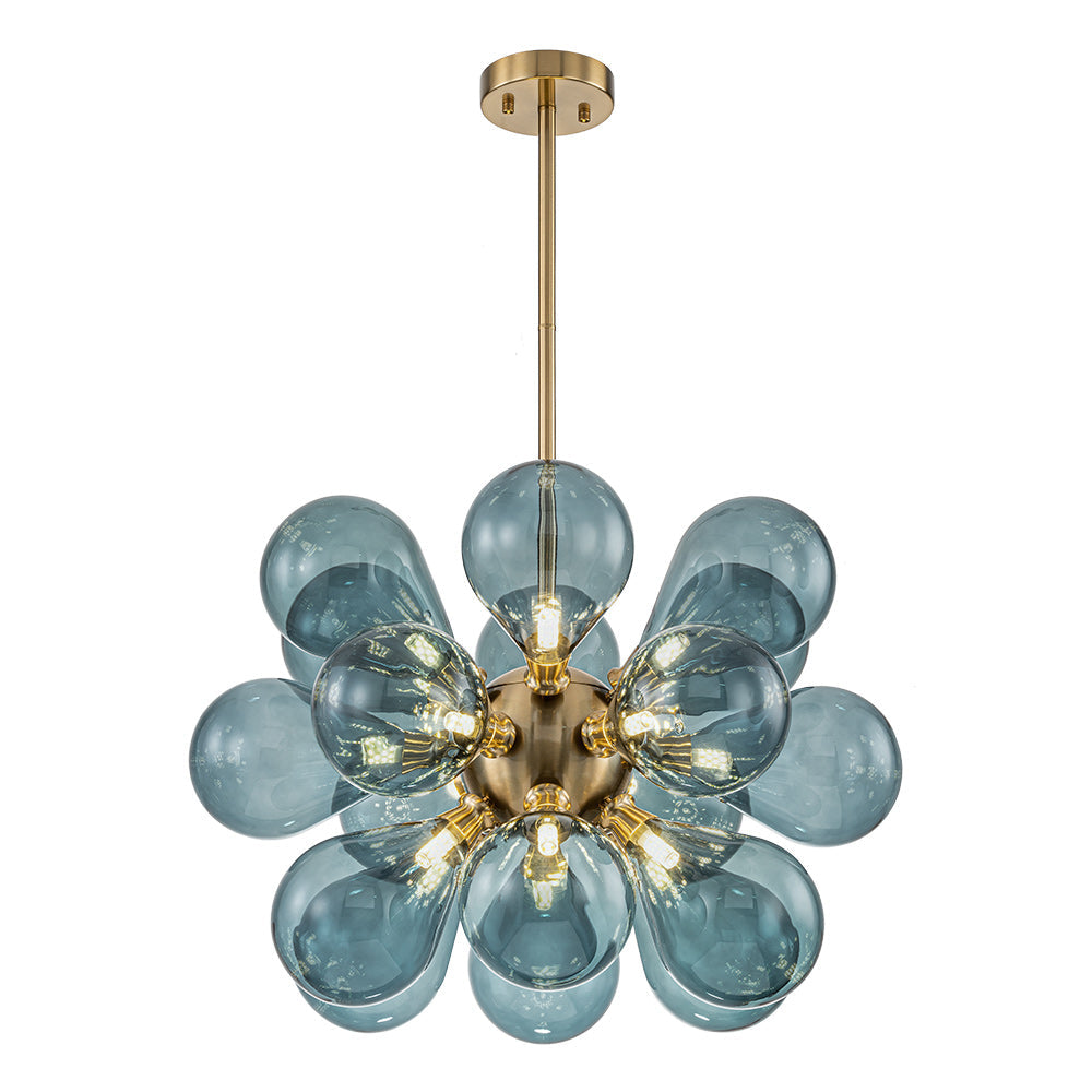 Orbis Contemporary Glass Chandelier - Lamp Copper