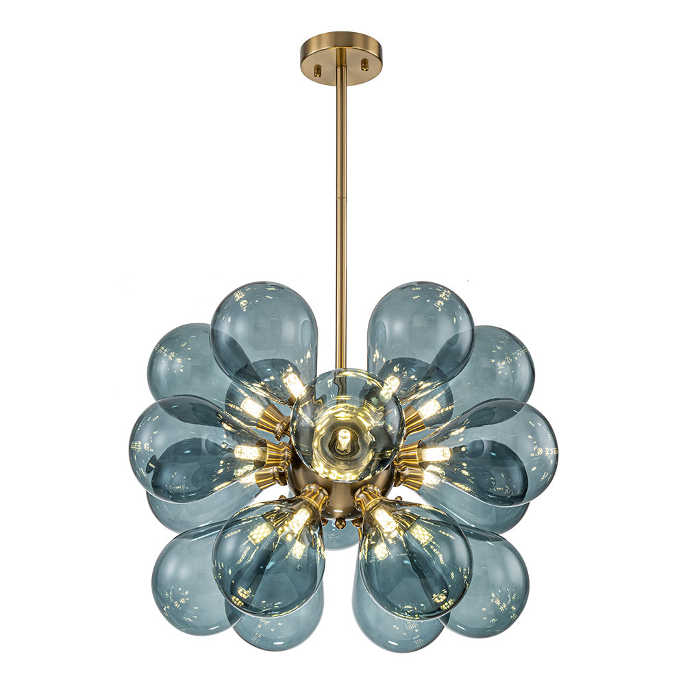 Orbis Contemporary Glass Chandelier - Lamp Copper