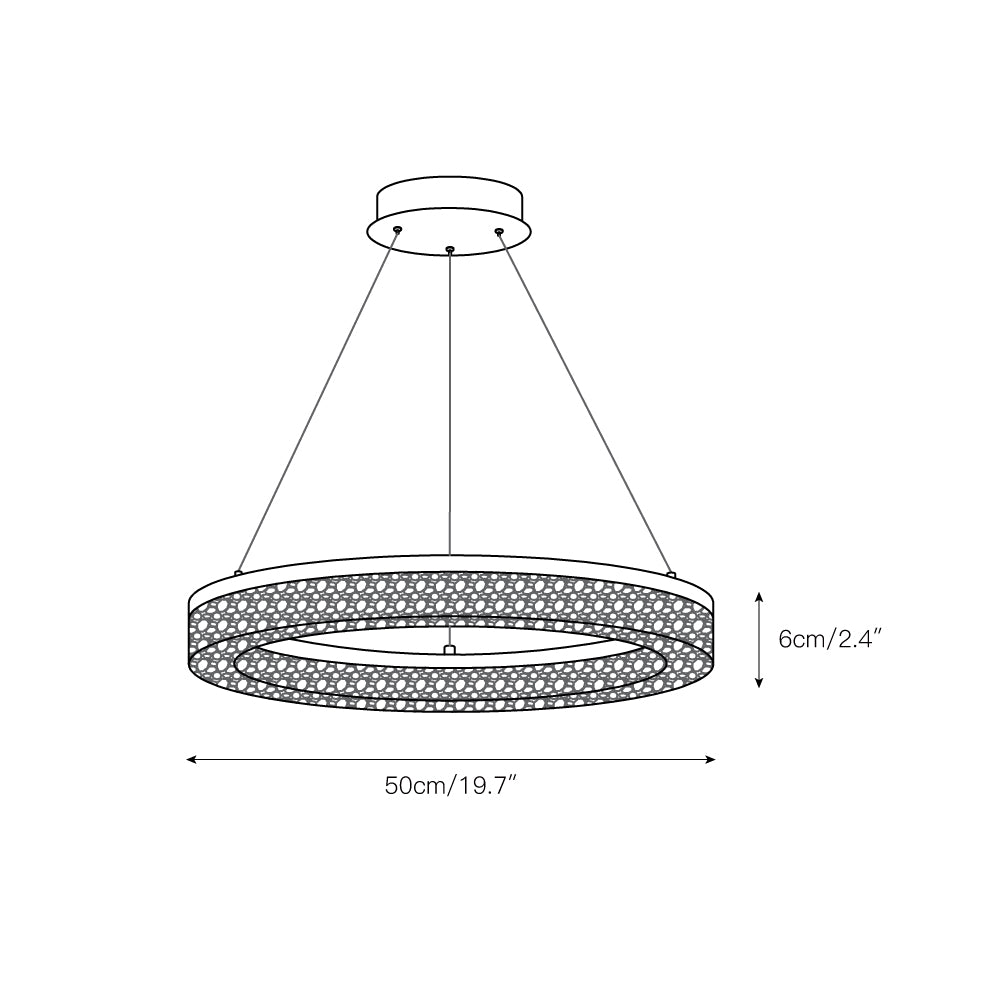 Idyll Modern Minimalist Round LED Metal Resin Chandelier - Lamp Copper