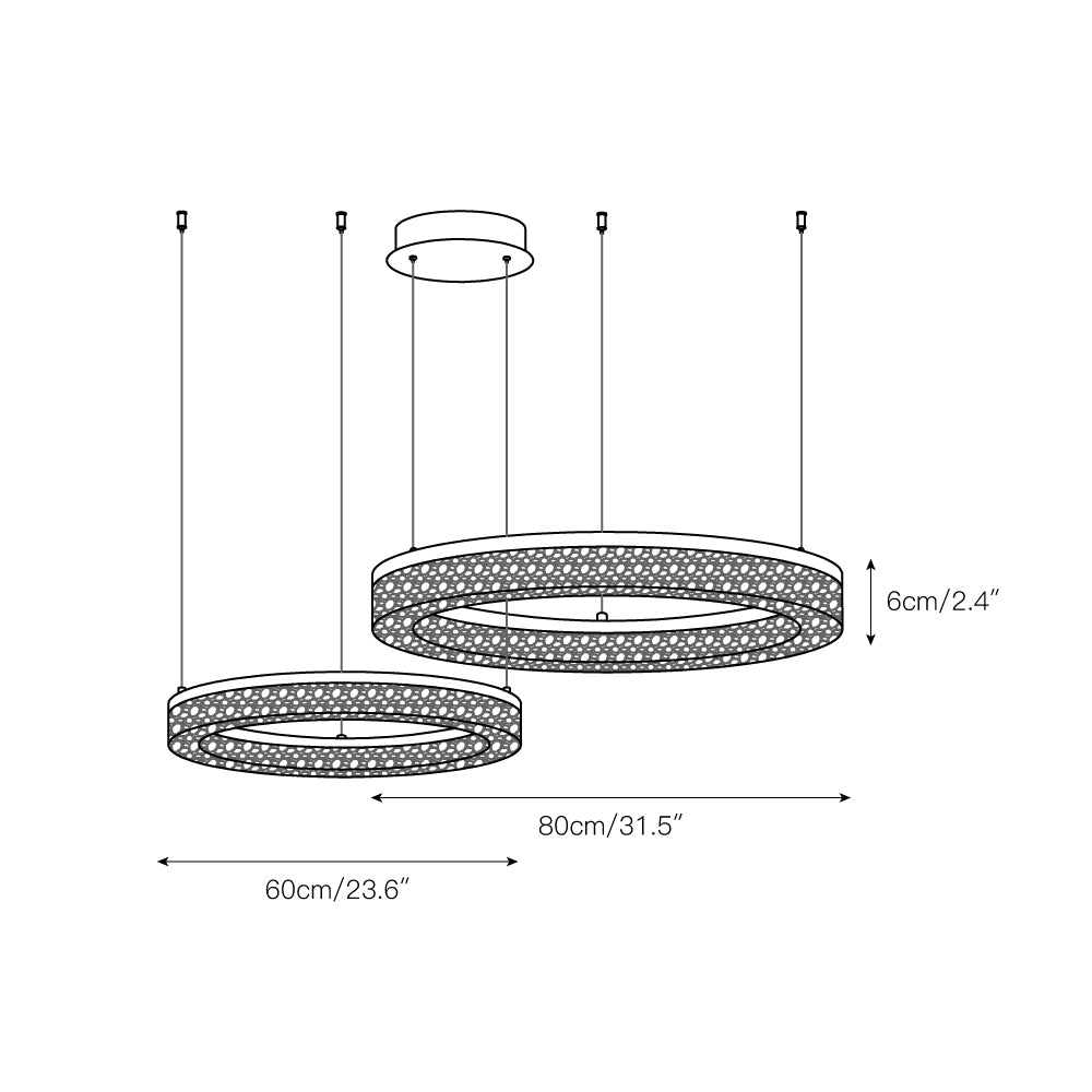 Idyll Modern Minimalist Round LED Metal Resin Chandelier - Lamp Copper