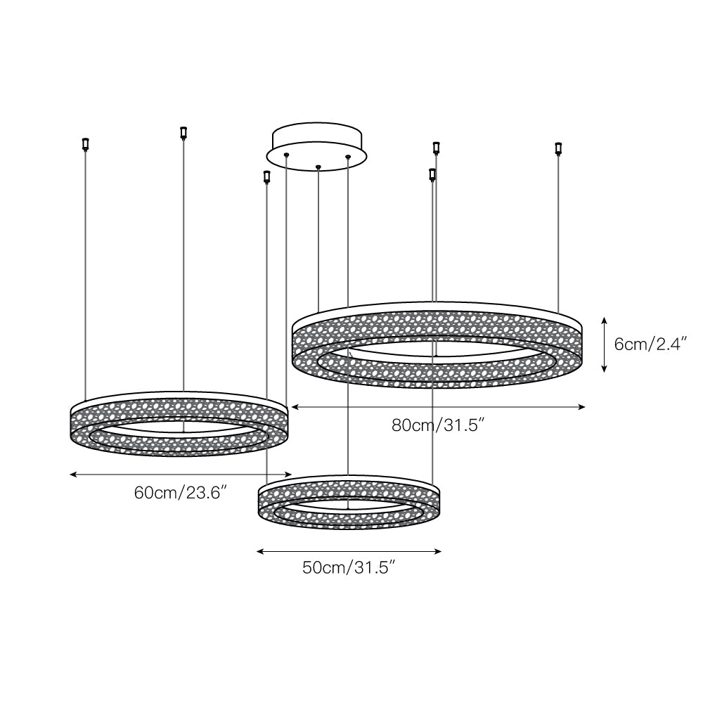 Idyll Modern Minimalist Round LED Metal Resin Chandelier - Lamp Copper