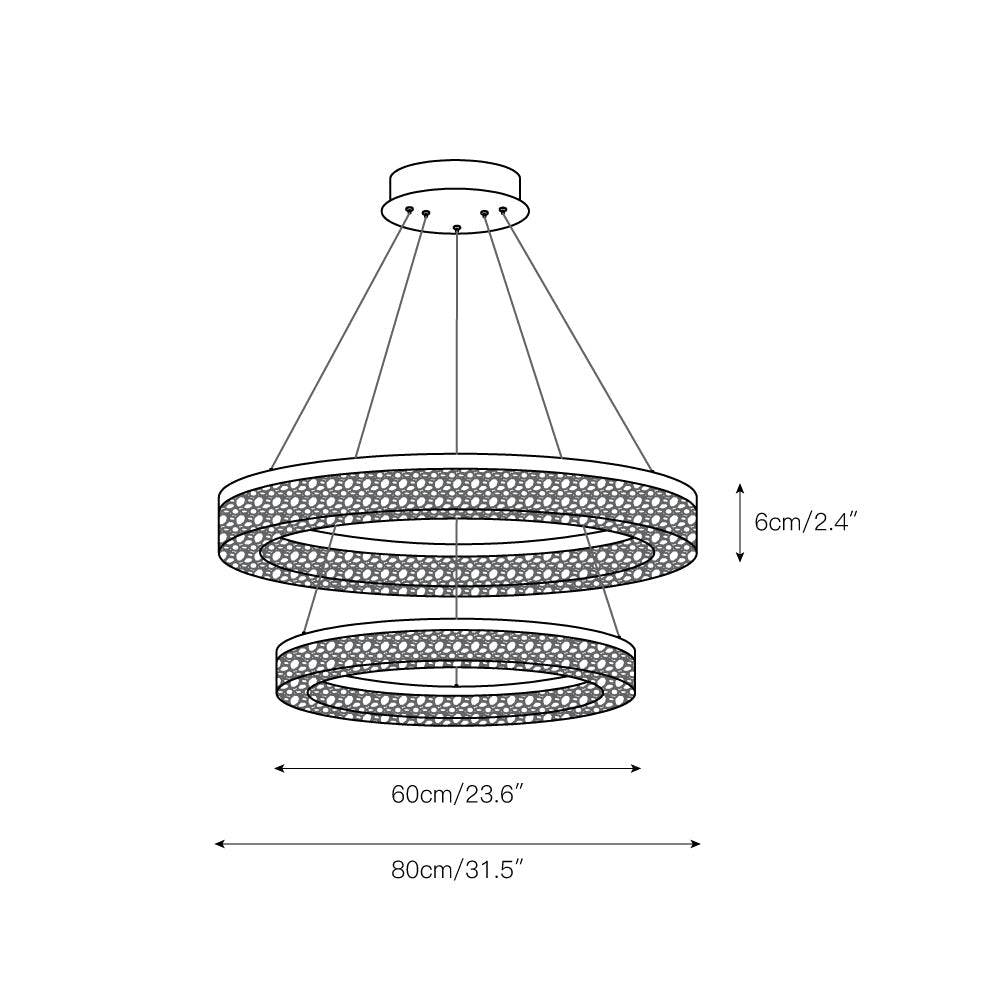 Idyll Modern Minimalist Round LED Metal Resin Chandelier - Lamp Copper