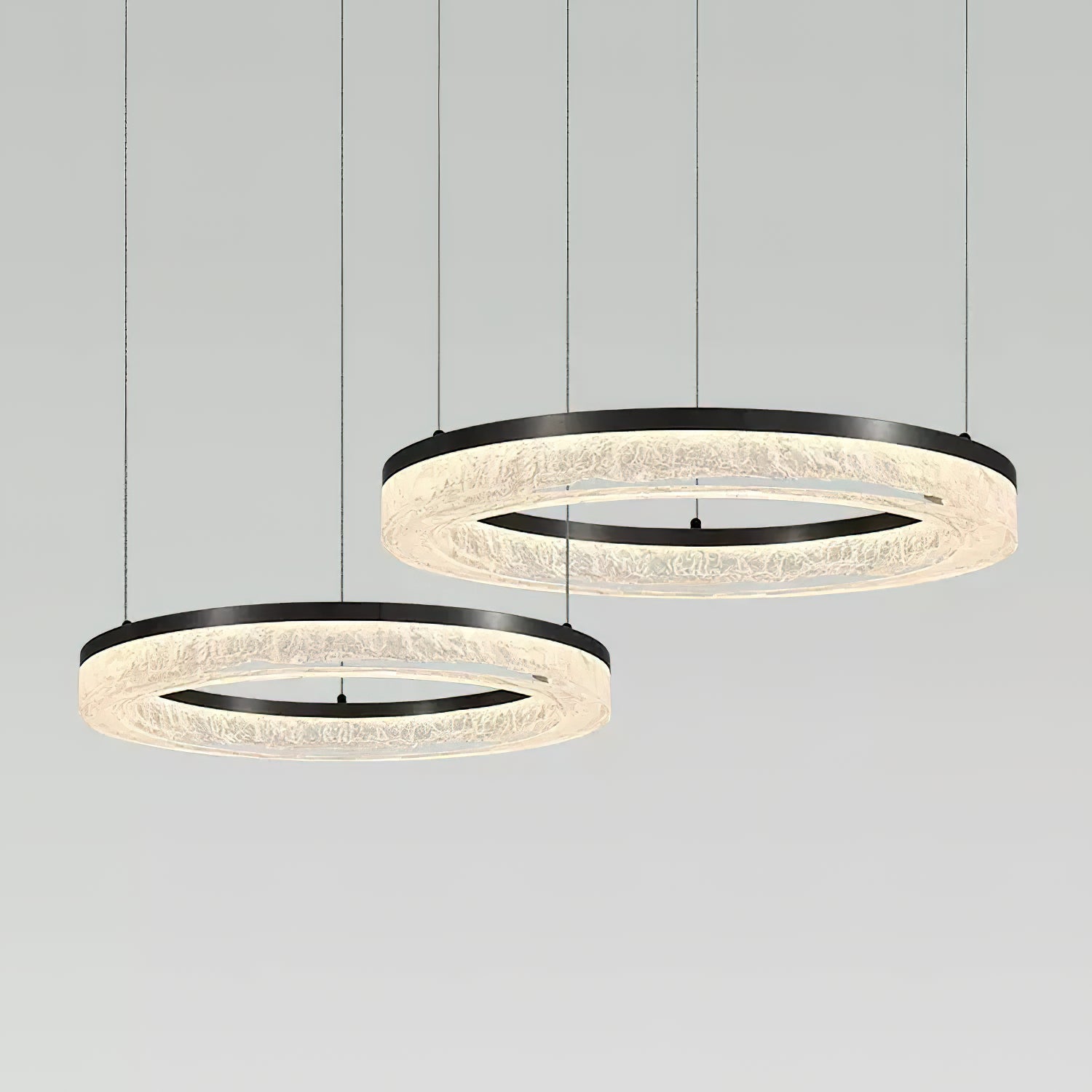 Idyll Modern Minimalist Round LED Metal Resin Chandelier - Lamp Copper