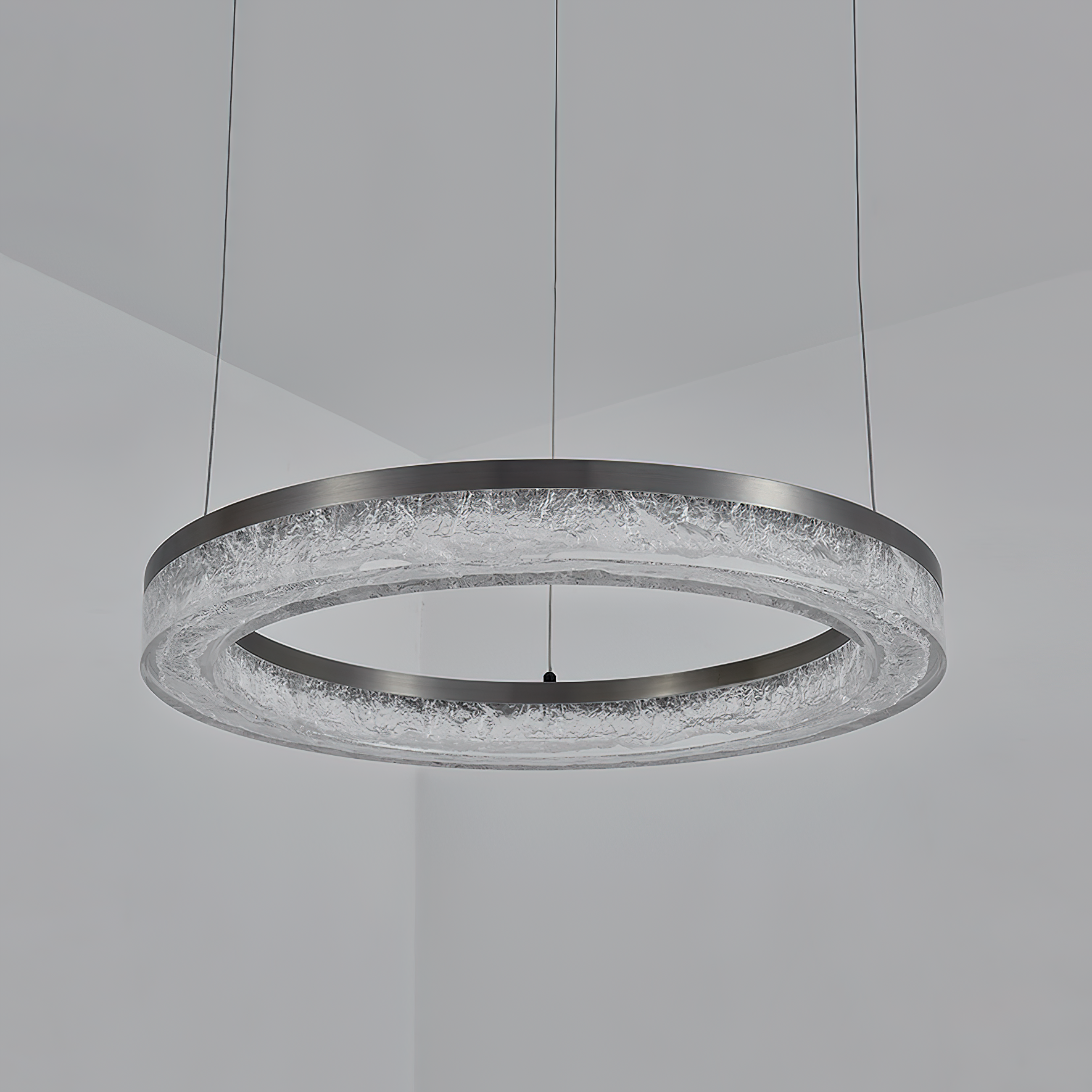 Idyll Modern Minimalist Round LED Metal Resin Chandelier - Lamp Copper
