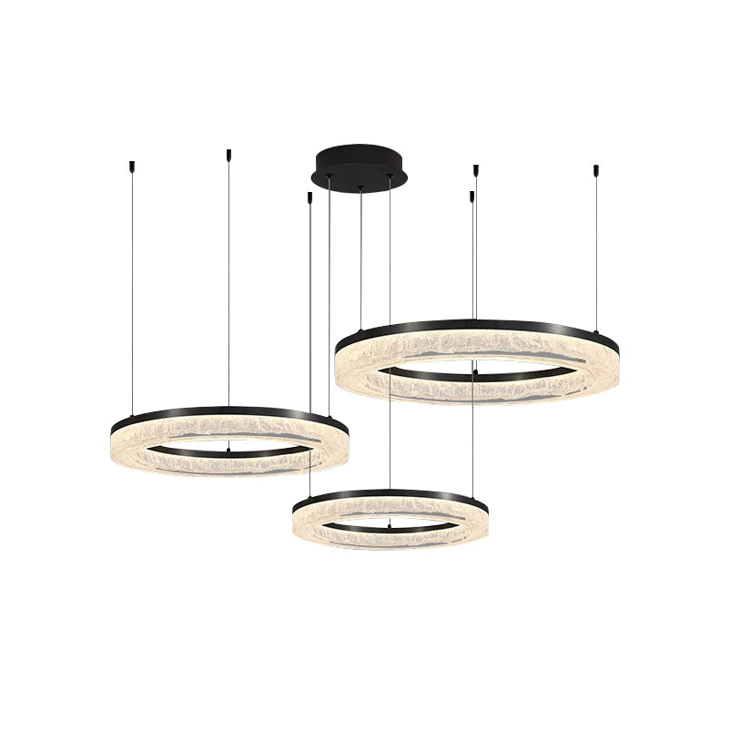 Idyll Modern Minimalist Round LED Metal Resin Chandelier - Lamp Copper