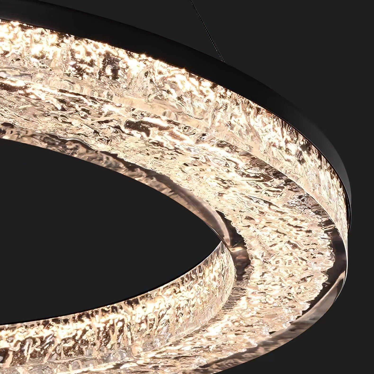 Idyll Modern Minimalist Round LED Metal Resin Chandelier - Lamp Copper