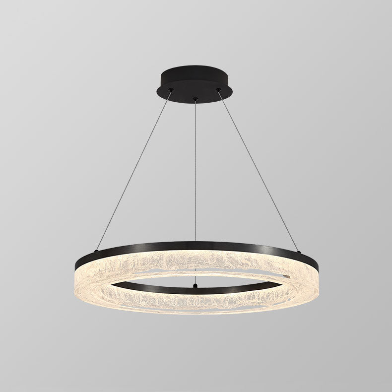 Idyll Modern Minimalist Round LED Metal Resin Chandelier - Lamp Copper