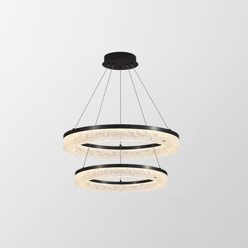 Idyll Modern Minimalist Round LED Metal Resin Chandelier - Lamp Copper