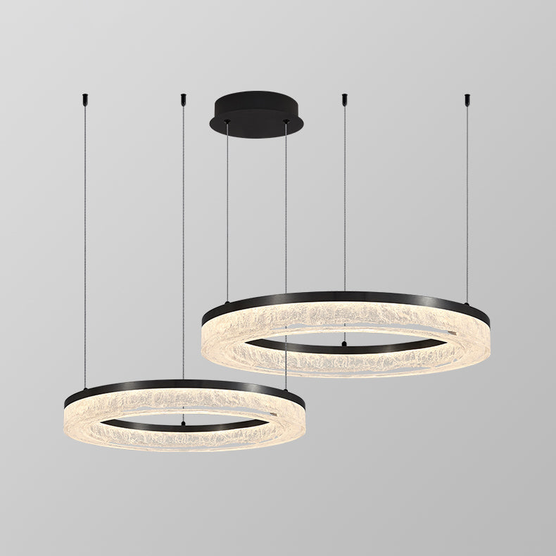 Idyll Modern Minimalist Round LED Metal Resin Chandelier - Lamp Copper
