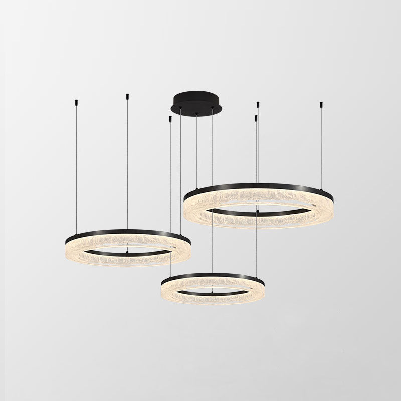 Idyll Modern Minimalist Round LED Metal Resin Chandelier - Lamp Copper