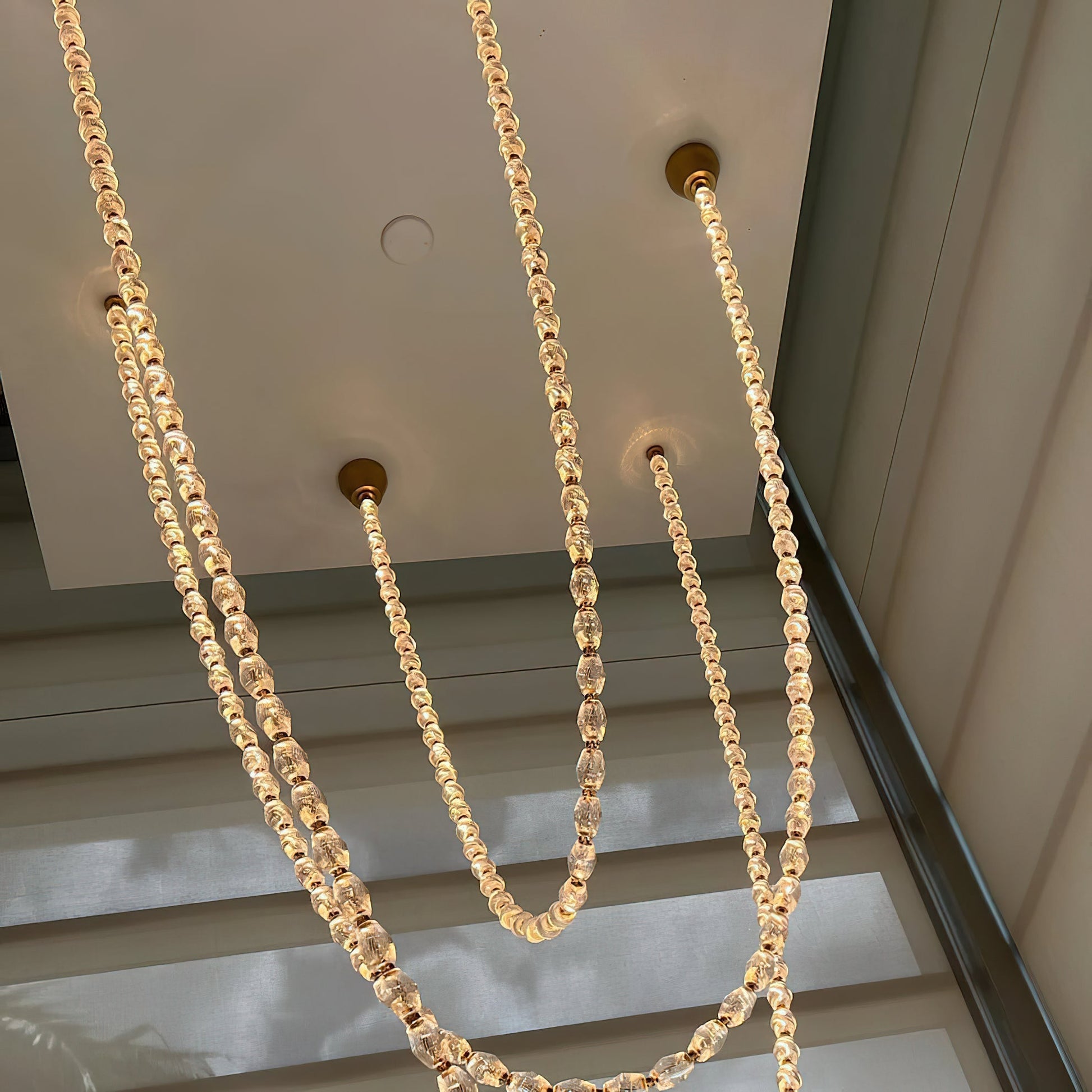 Karma Modern Minimalist Metal Glass Chandelier - Lamp Copper