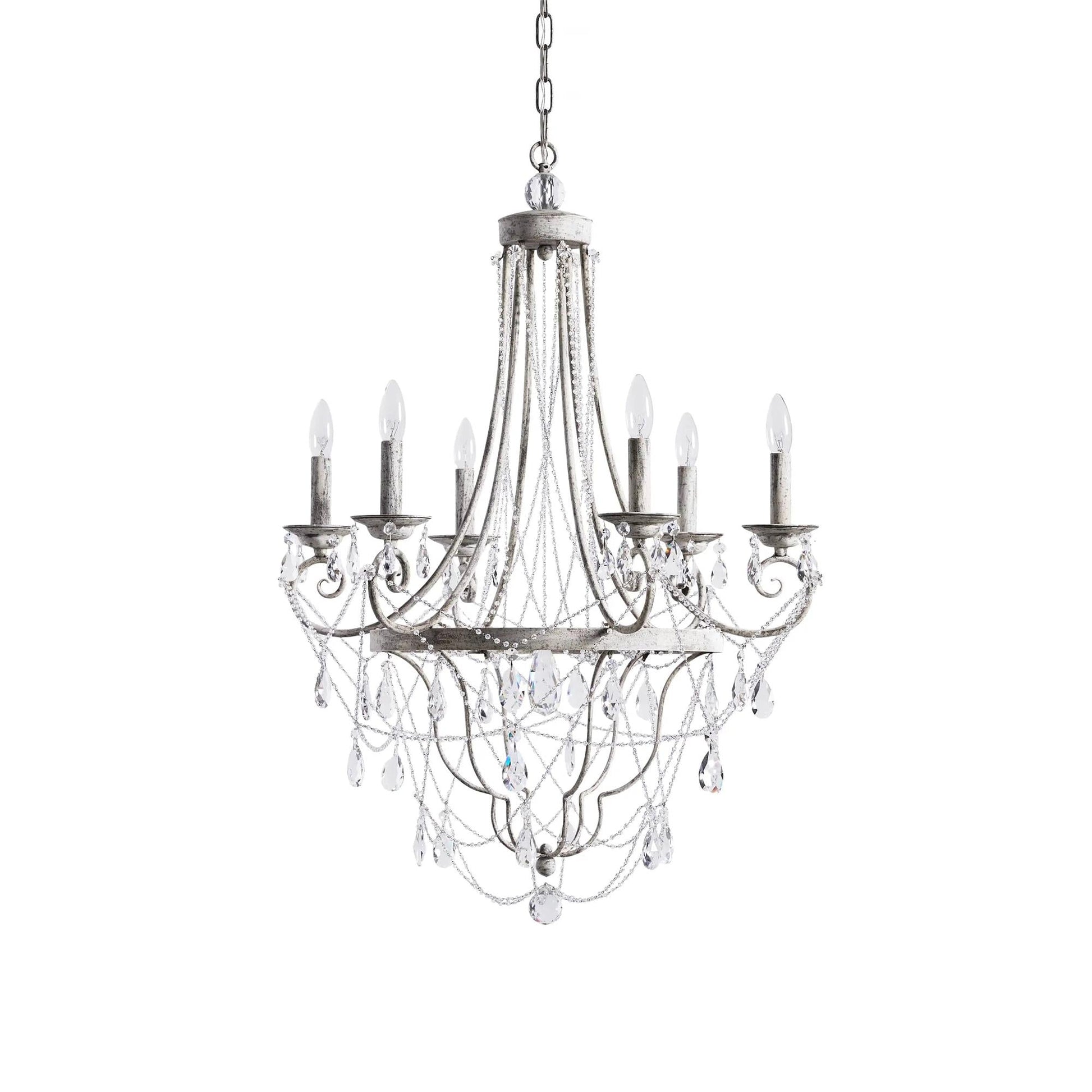Luster Vintage Industrial Traditional Metal Crystal Chandelier - Lamp Copper