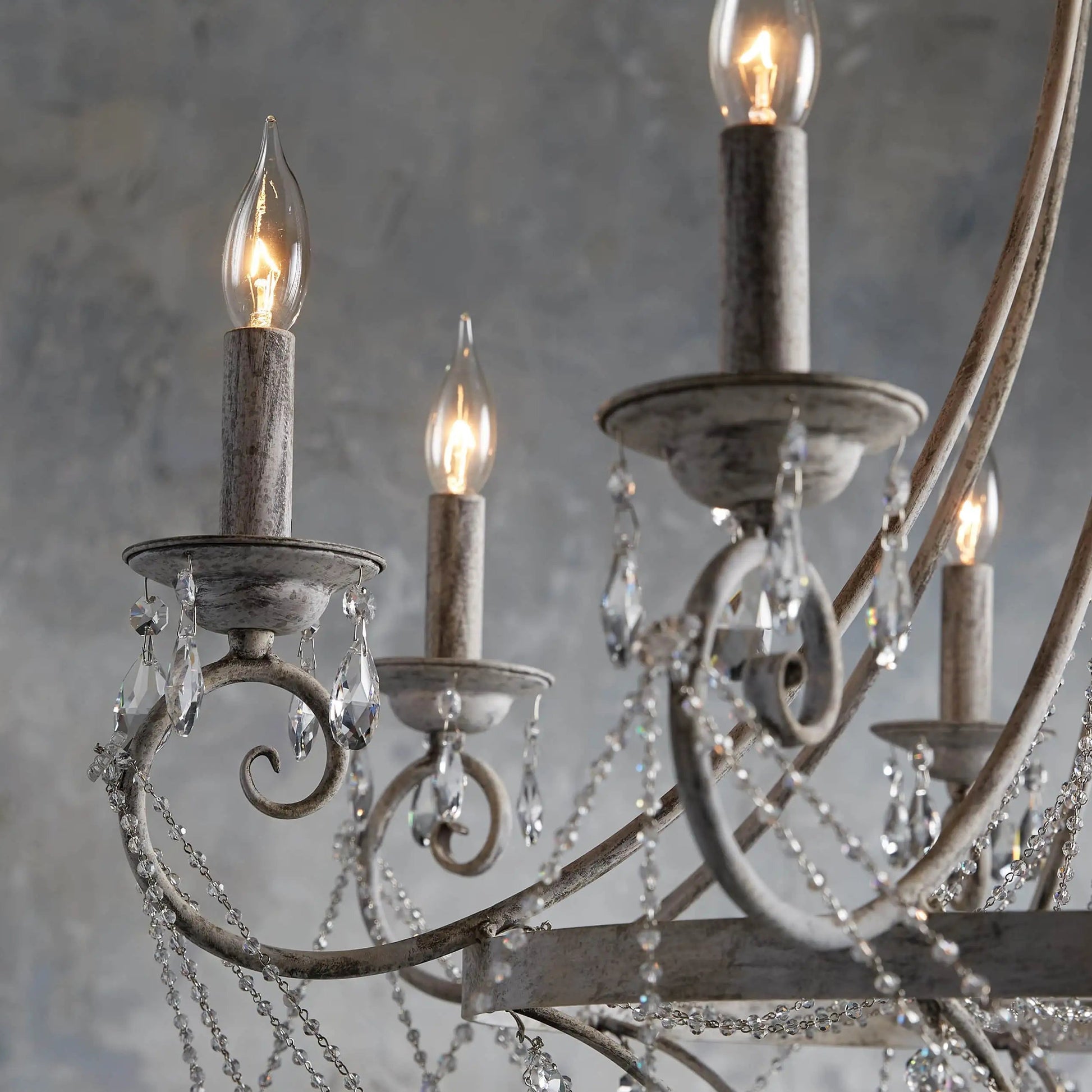 Luster Vintage Industrial Traditional Metal Crystal Chandelier - Lamp Copper