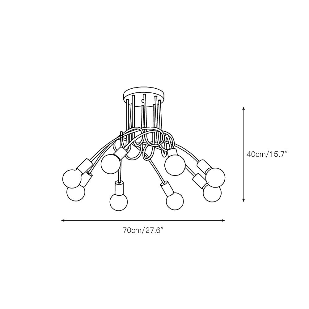 Oasis Art Unique Sputnik Metal Glass Ceiling Lamp - Lamp Copper