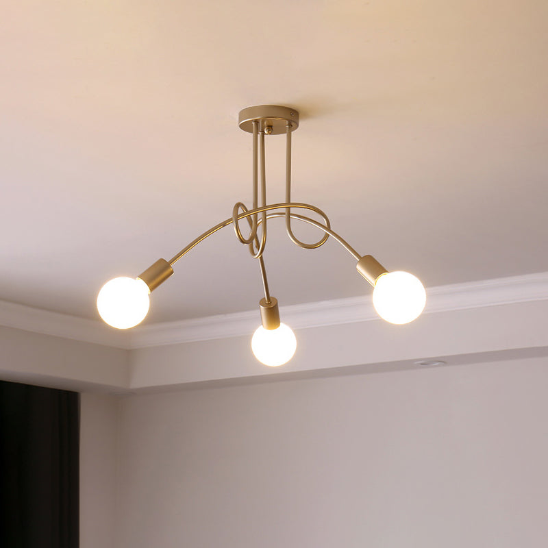 Oasis Art Unique Sputnik Metal Glass Ceiling Lamp - Lamp Copper