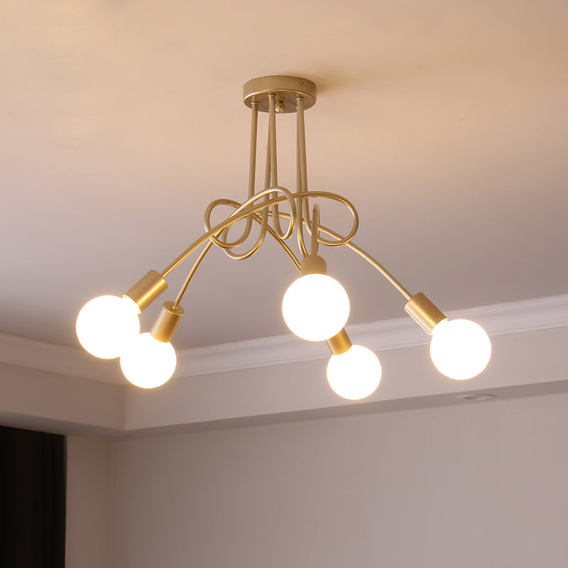 Oasis Art Unique Sputnik Metal Glass Ceiling Lamp - Lamp Copper