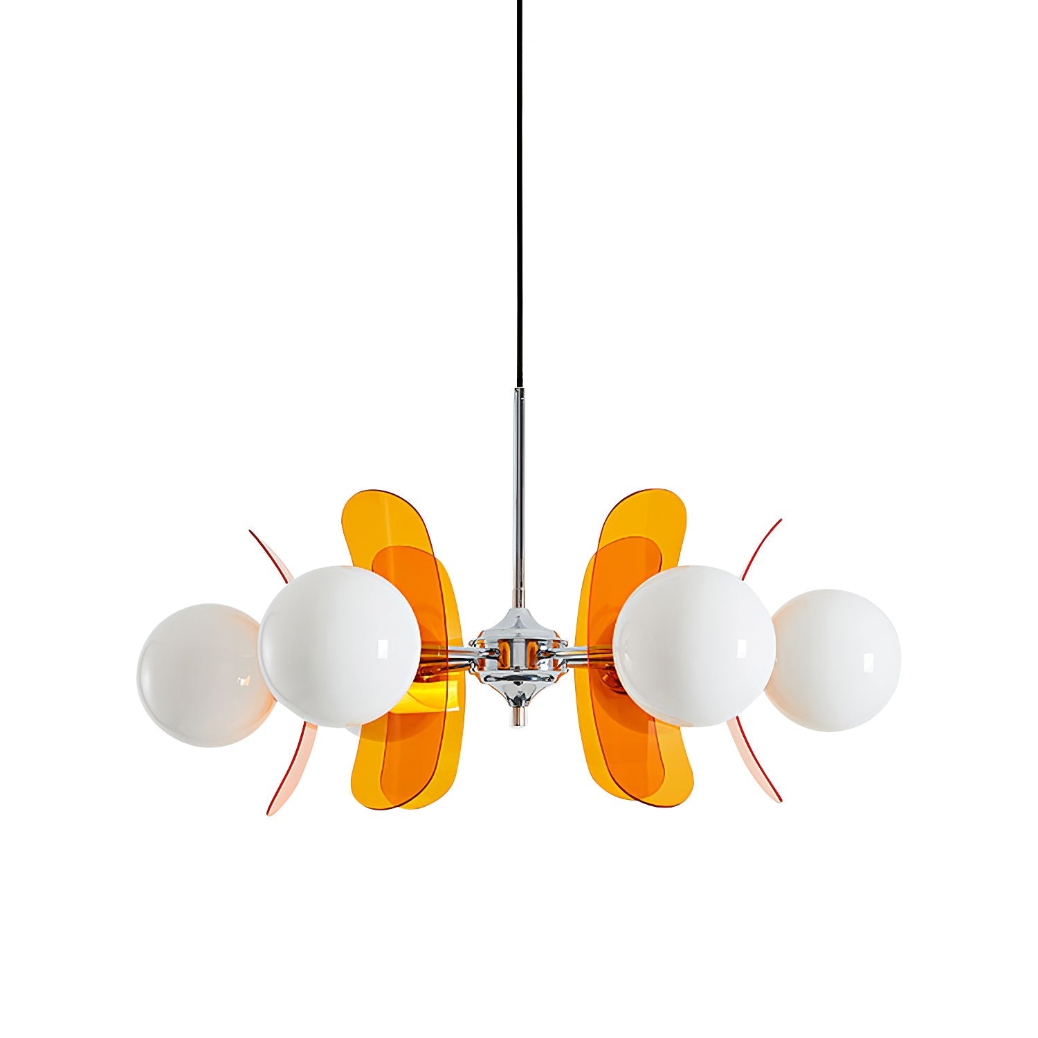 Prism Creativity Sputnik Orange Glass Acrylic Chandelier - Lamp Copper