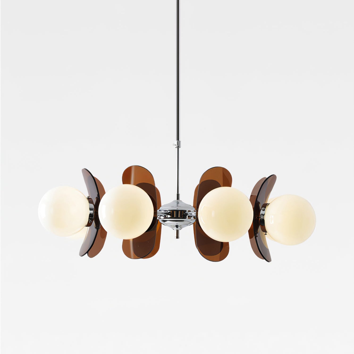 Prism Creativity Sputnik Orange Glass Acrylic Chandelier - Lamp Copper
