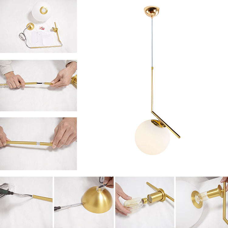 Blikuva Modern Globe Opal Glass Pendant Light