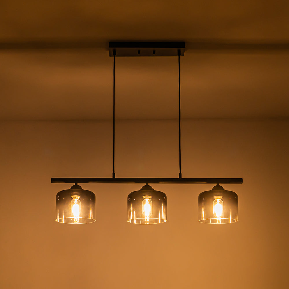 Valion Contemporary Gradual Smoked Glass Chandelier