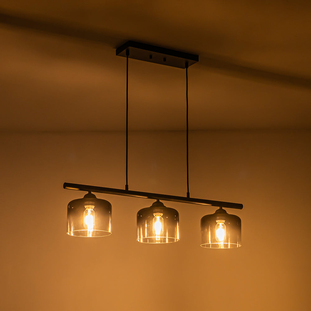 Valion Contemporary Gradual Smoked Glass Chandelier