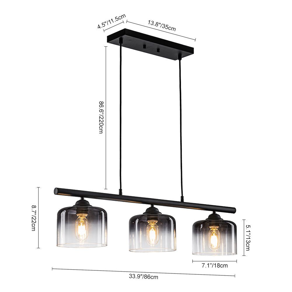 Valion Contemporary Gradual Smoked Glass Chandelier