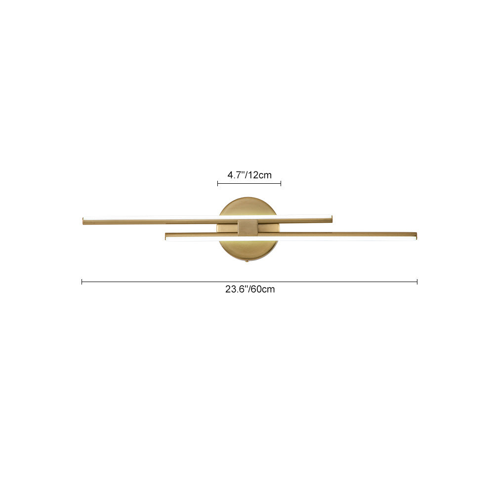 Qvisten Contemporary Linear LED Metal Semi Flush Mount Light - Lamp Copper
