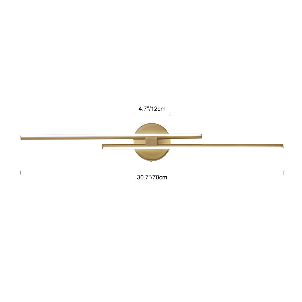 Qvisten Contemporary Linear LED Metal Semi Flush Mount Light - Lamp Copper