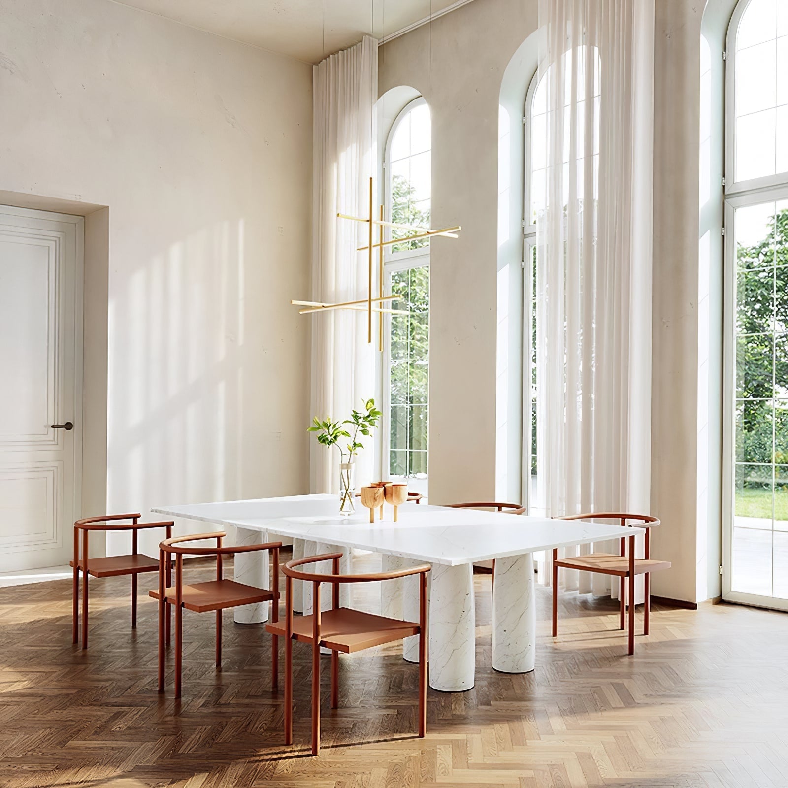 Breeze Modern Minimalist Classic Copper Metal Chandelier - Lamp Copper