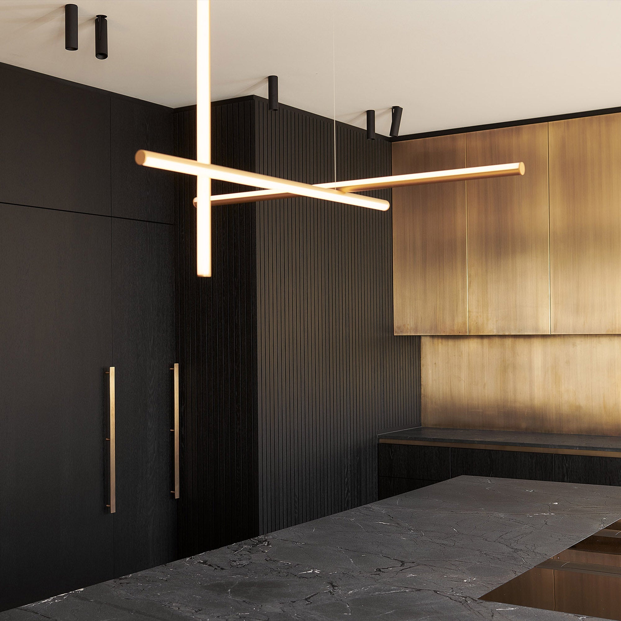 Breeze Modern Minimalist Classic Copper Metal Chandelier - Lamp Copper
