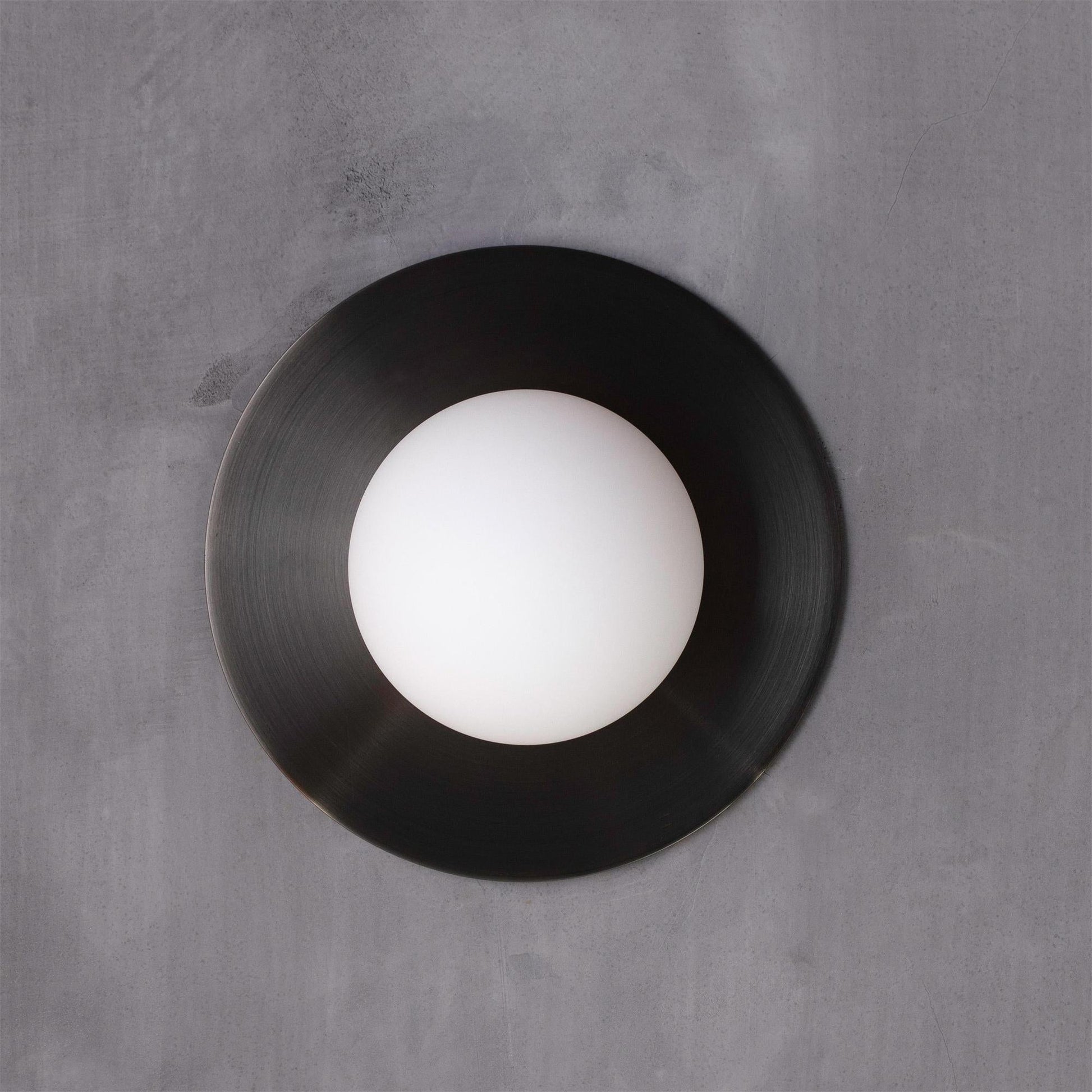 Haze Modern Minimalist Round Metal Glass Wall Lamp - Lamp Copper