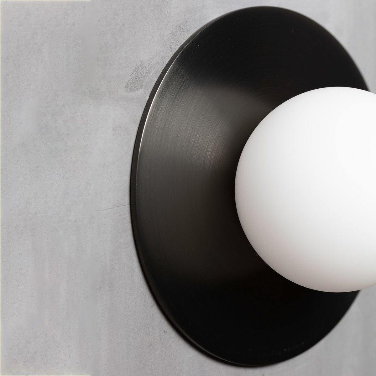 Haze Modern Minimalist Round Metal Glass Wall Lamp - Lamp Copper