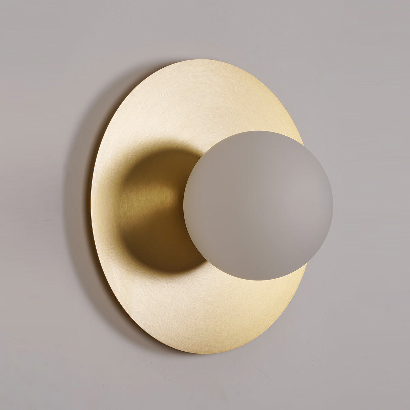 Haze Modern Minimalist Round Metal Glass Wall Lamp - Lamp Copper