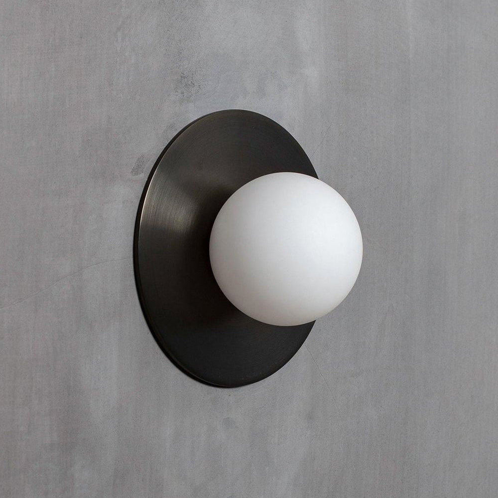 Haze Modern Minimalist Round Metal Glass Wall Lamp - Lamp Copper