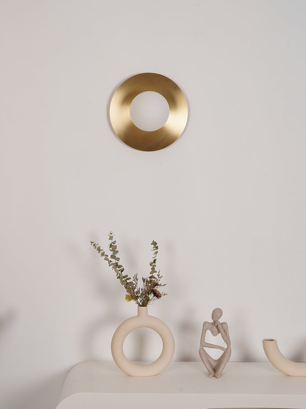 Haze Modern Minimalist Round Metal Glass Wall Lamp - Lamp Copper