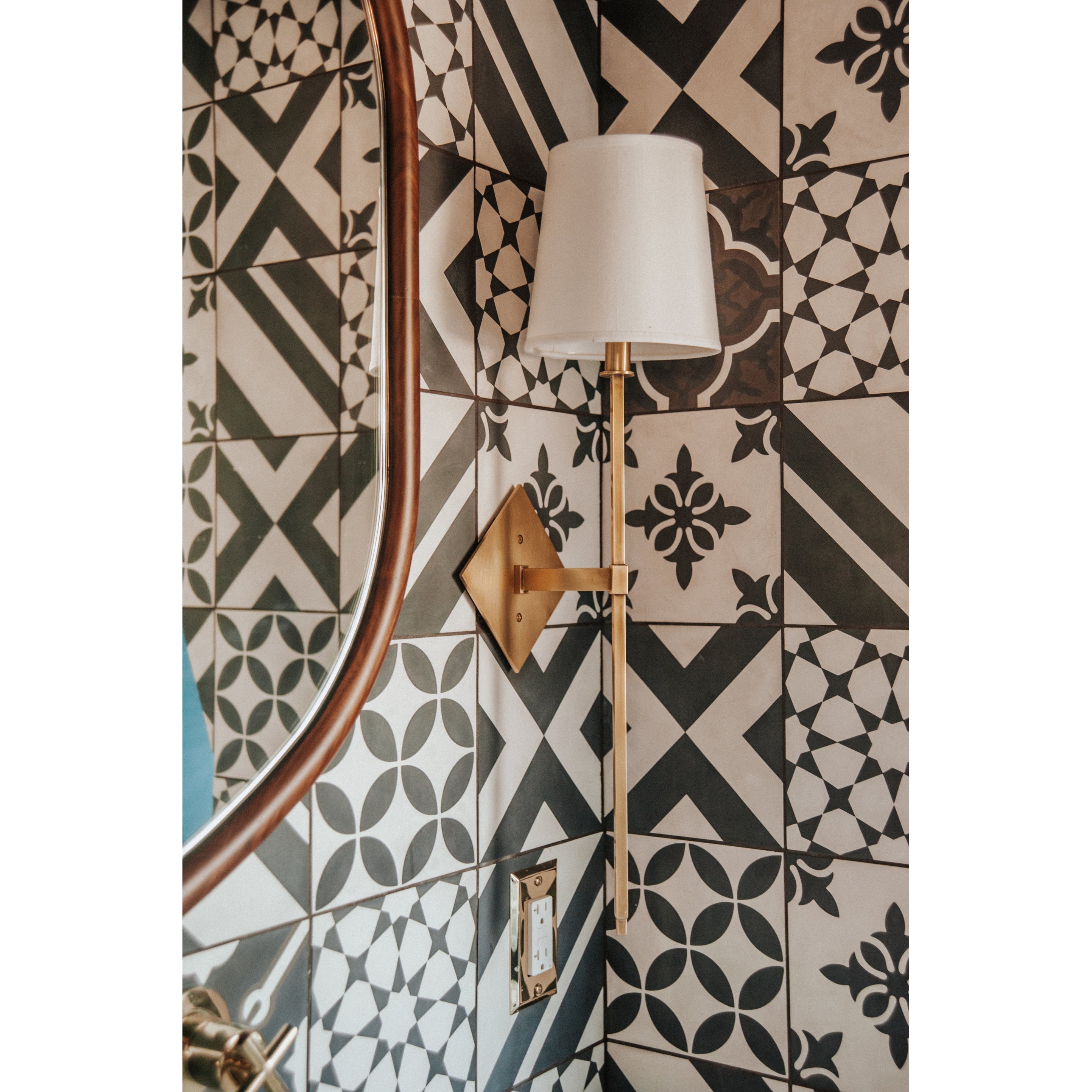 Kismet Modern Minimalist Brass Metal Fabric Wall Lamp - Lamp Copper