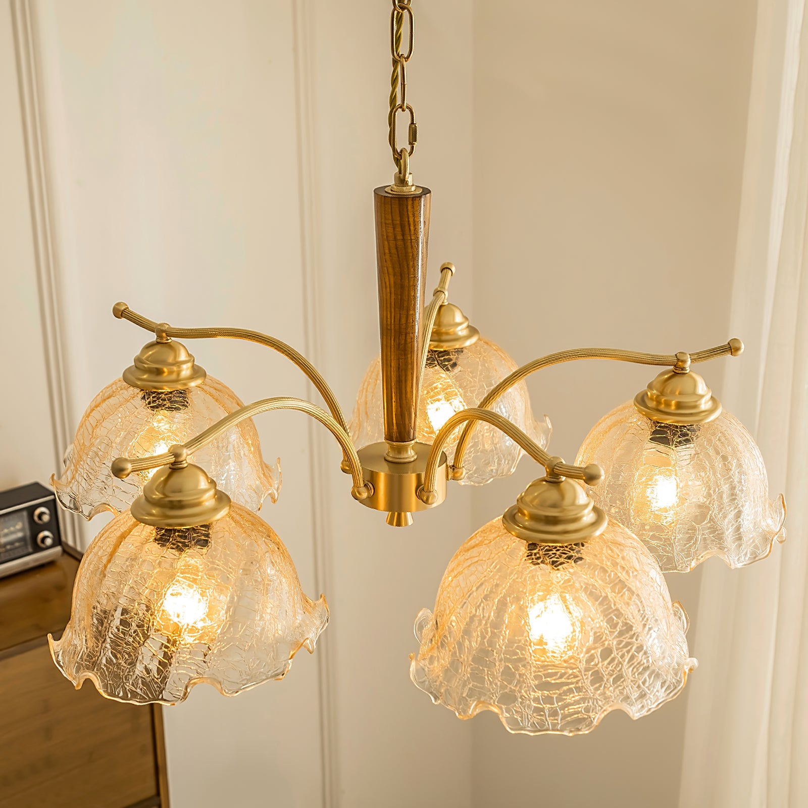 Ogle Individual Creativity Flower Metal Glass Chandelier - Lamp Copper