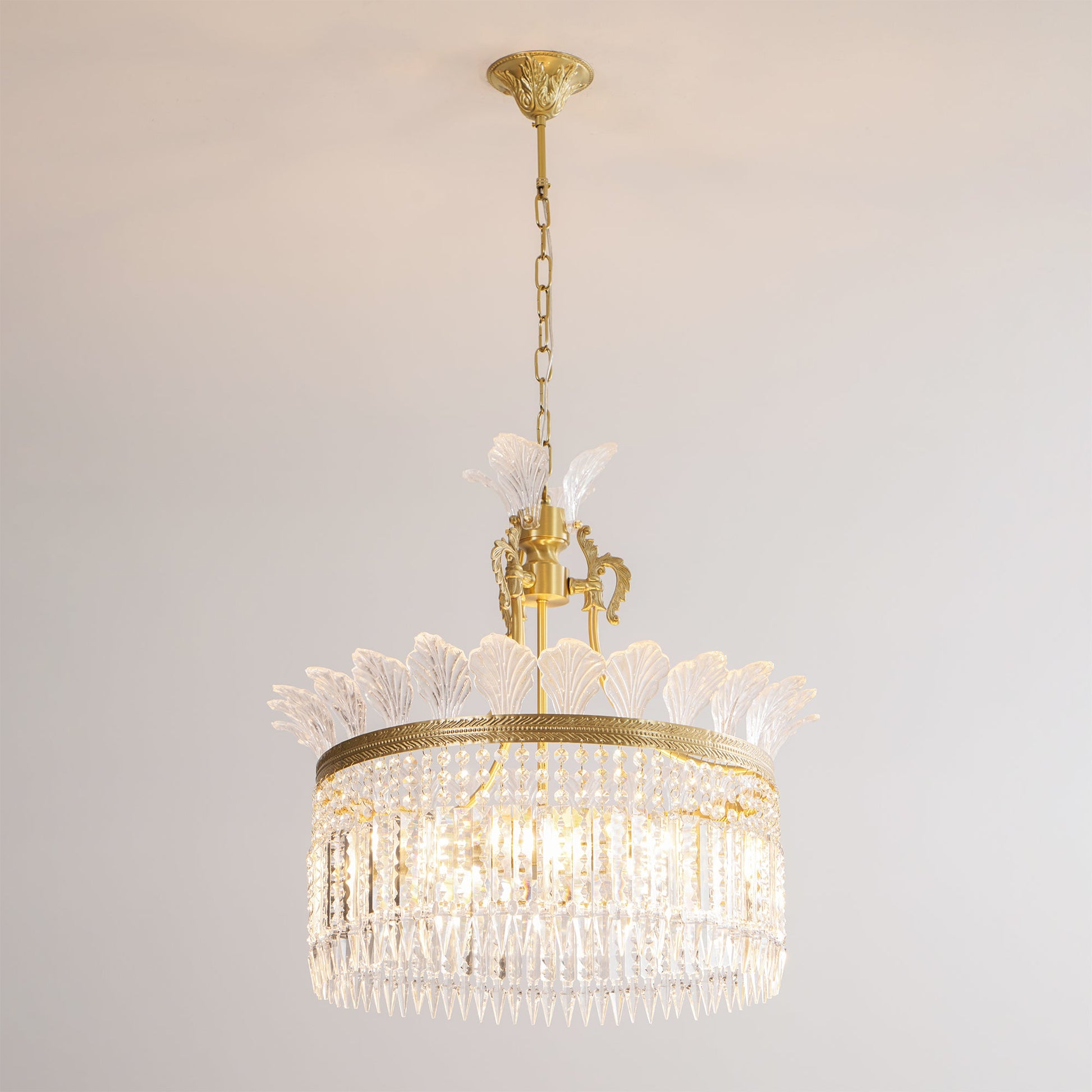 Crinoline Postmodern Luxury Brass Crystal Chandelier - Lamp Copper