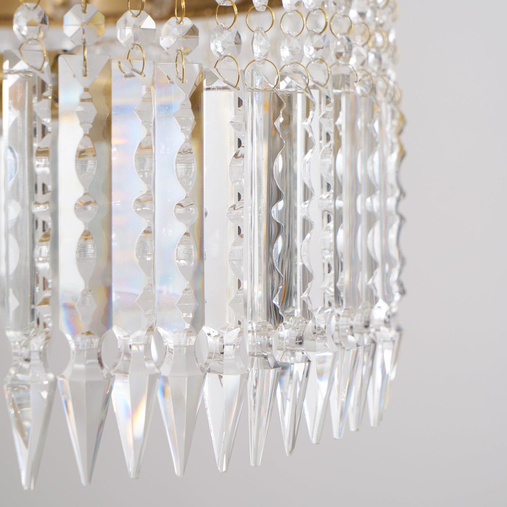 Crinoline Postmodern Luxury Brass Crystal Chandelier - Lamp Copper