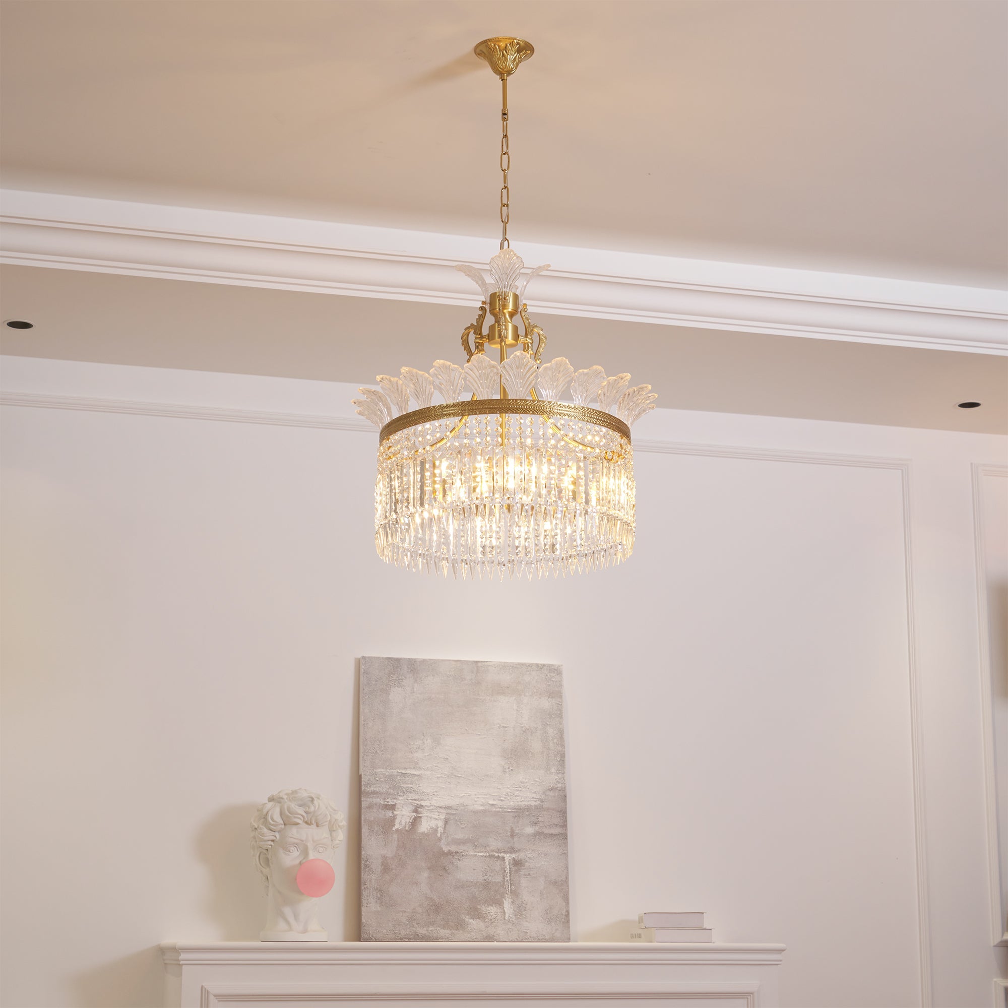 Crinoline Postmodern Luxury Brass Crystal Chandelier - Lamp Copper