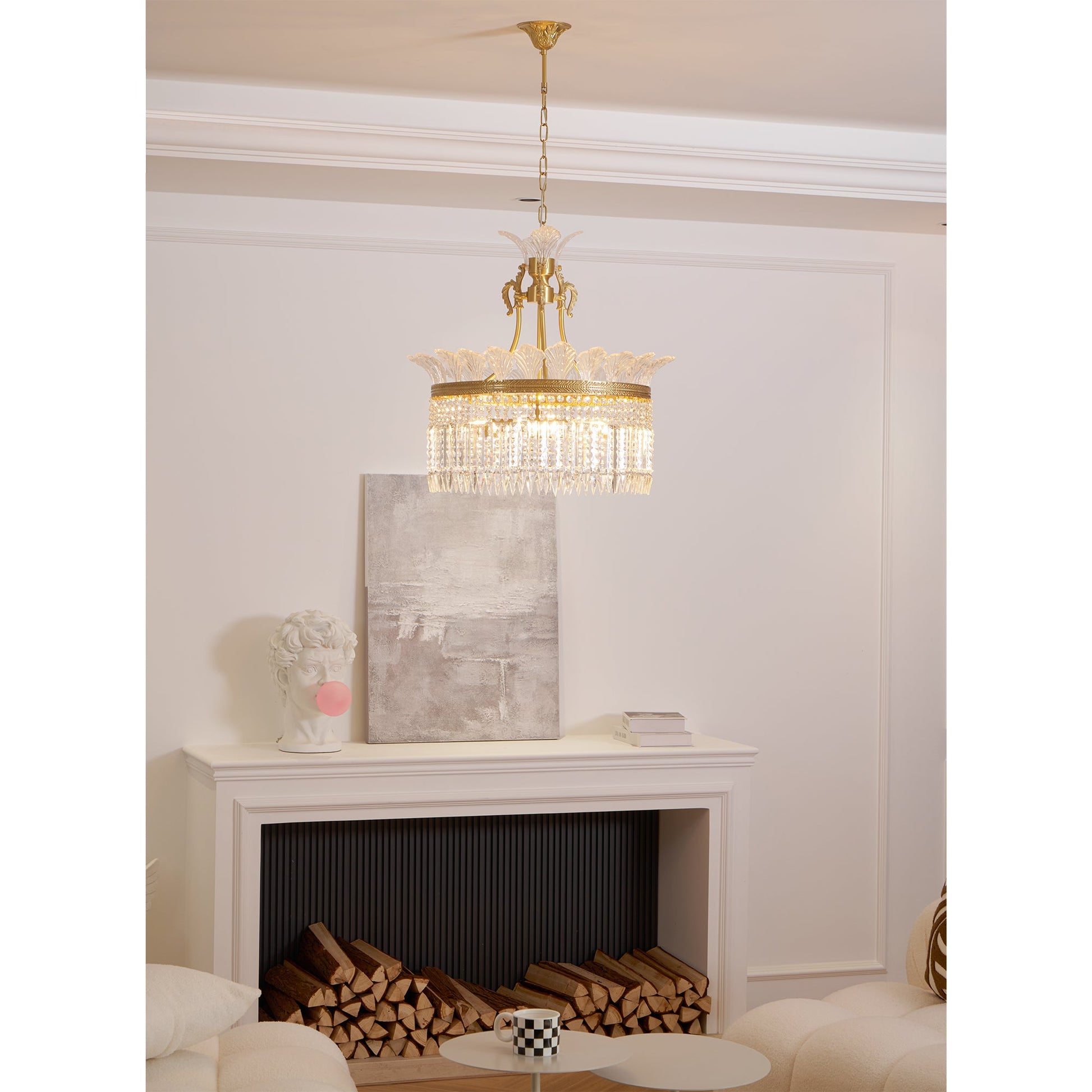 Crinoline Postmodern Luxury Brass Crystal Chandelier - Lamp Copper