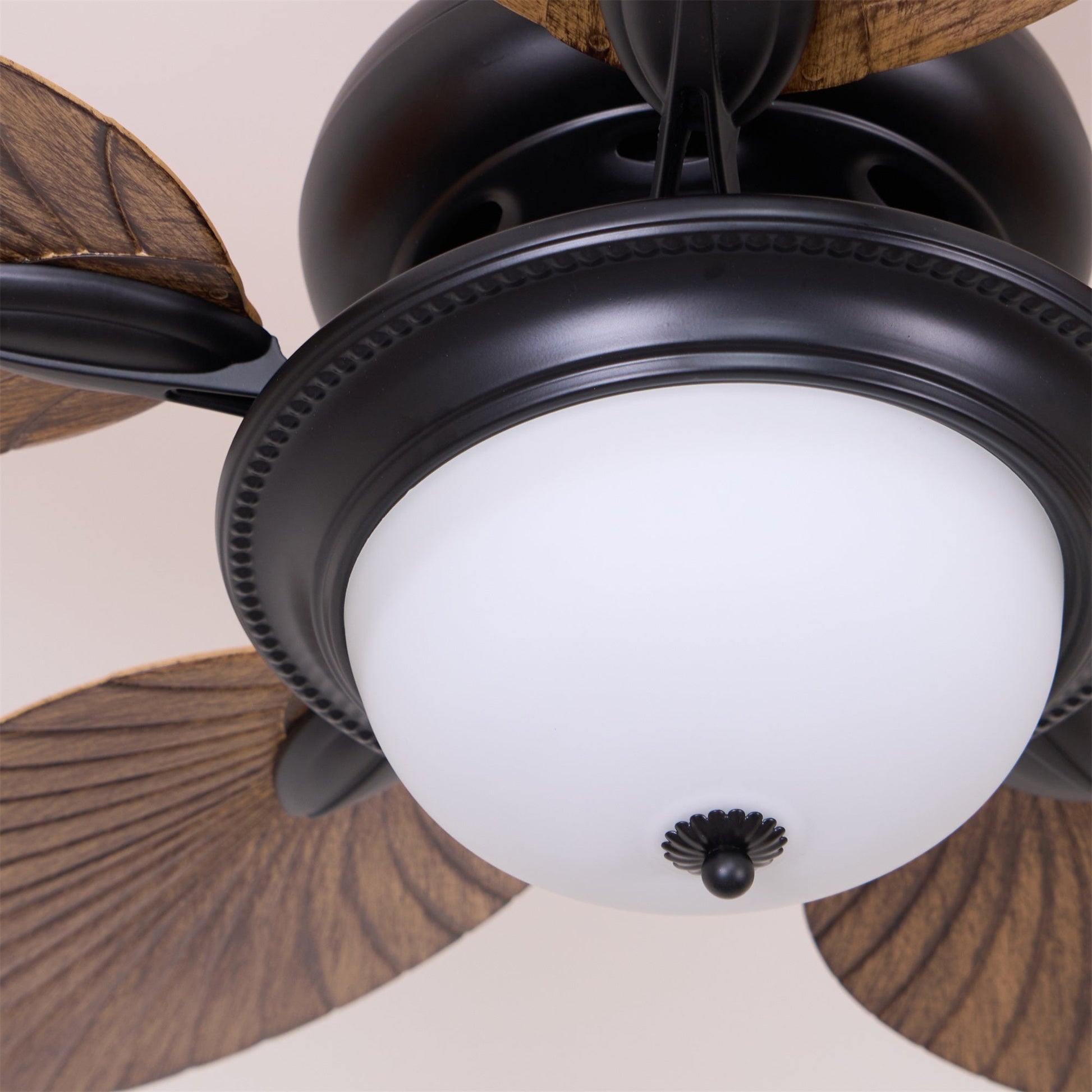 Yearn Natural Classic Walnut Acrylic Ceiling Fan Light - Lamp Copper