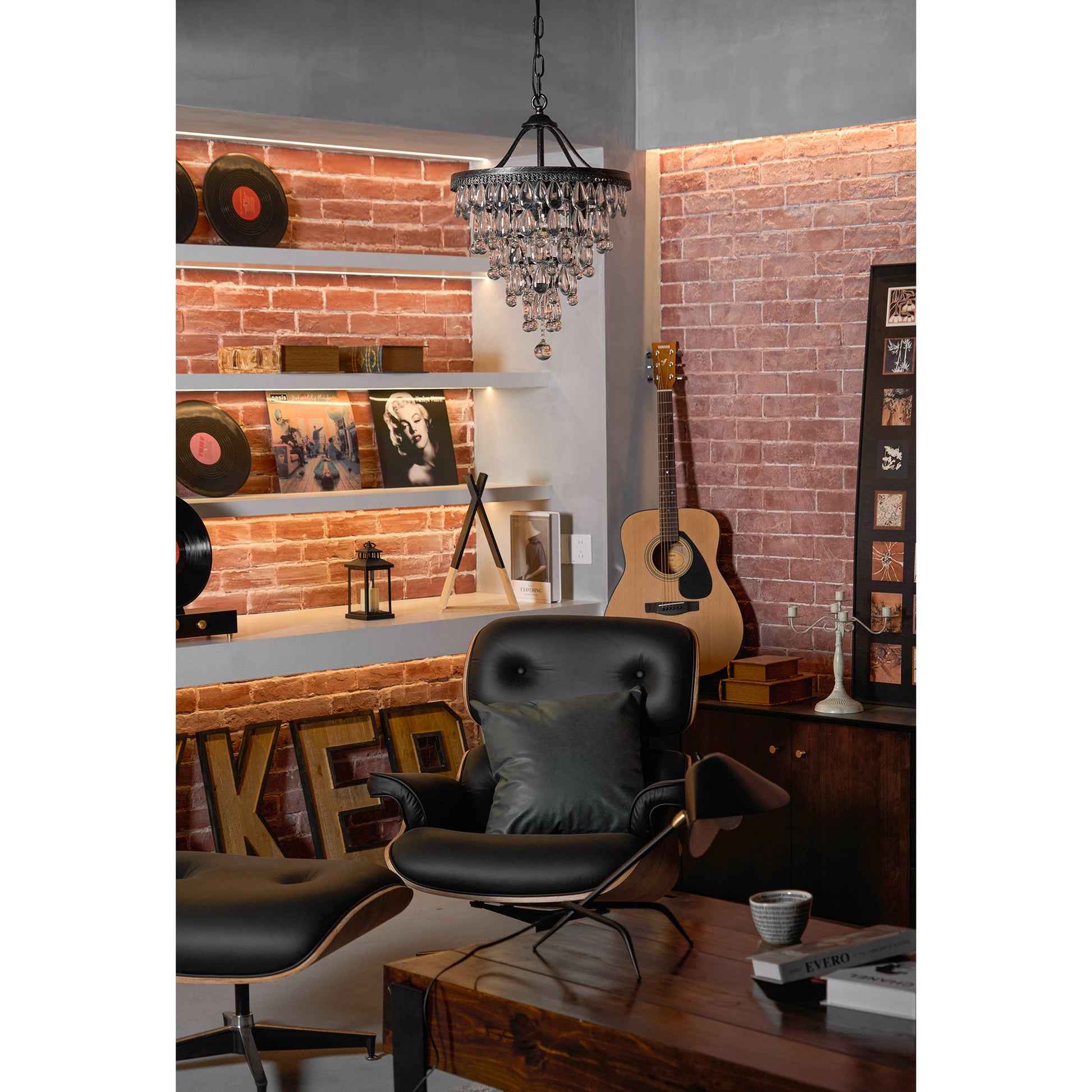 Blink Unique Inverted Pyramid Metal Crystal Chandelier - Lamp Copper