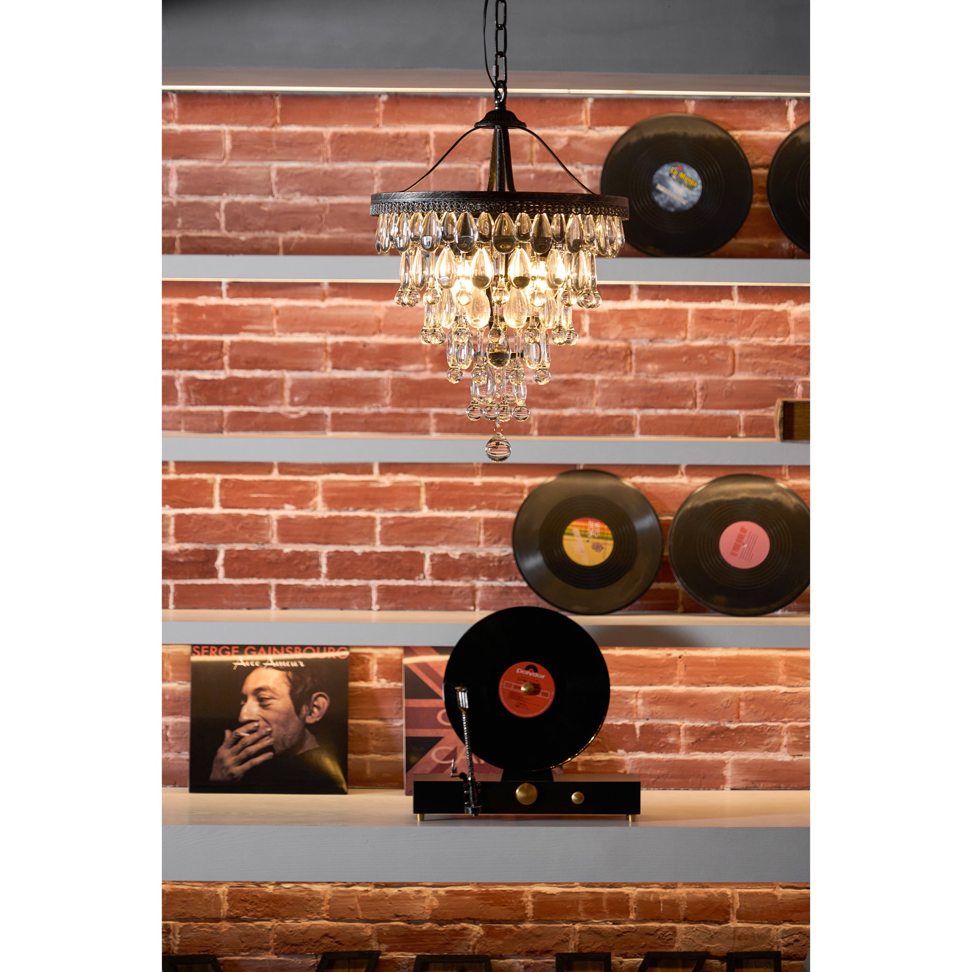 Blink Unique Inverted Pyramid Metal Crystal Chandelier - Lamp Copper