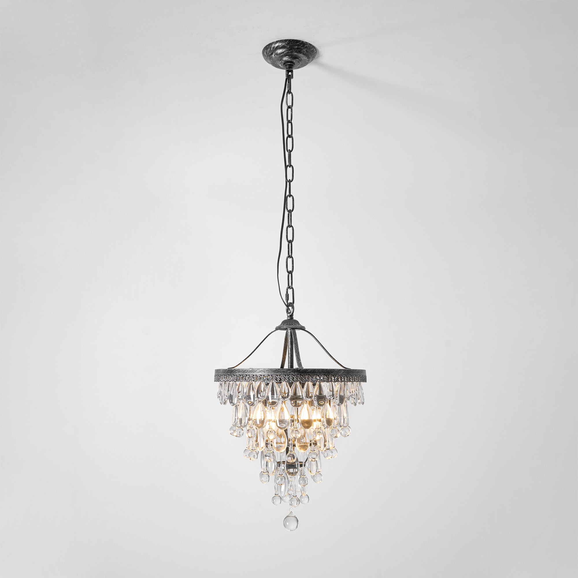 Blink Unique Inverted Pyramid Metal Crystal Chandelier - Lamp Copper