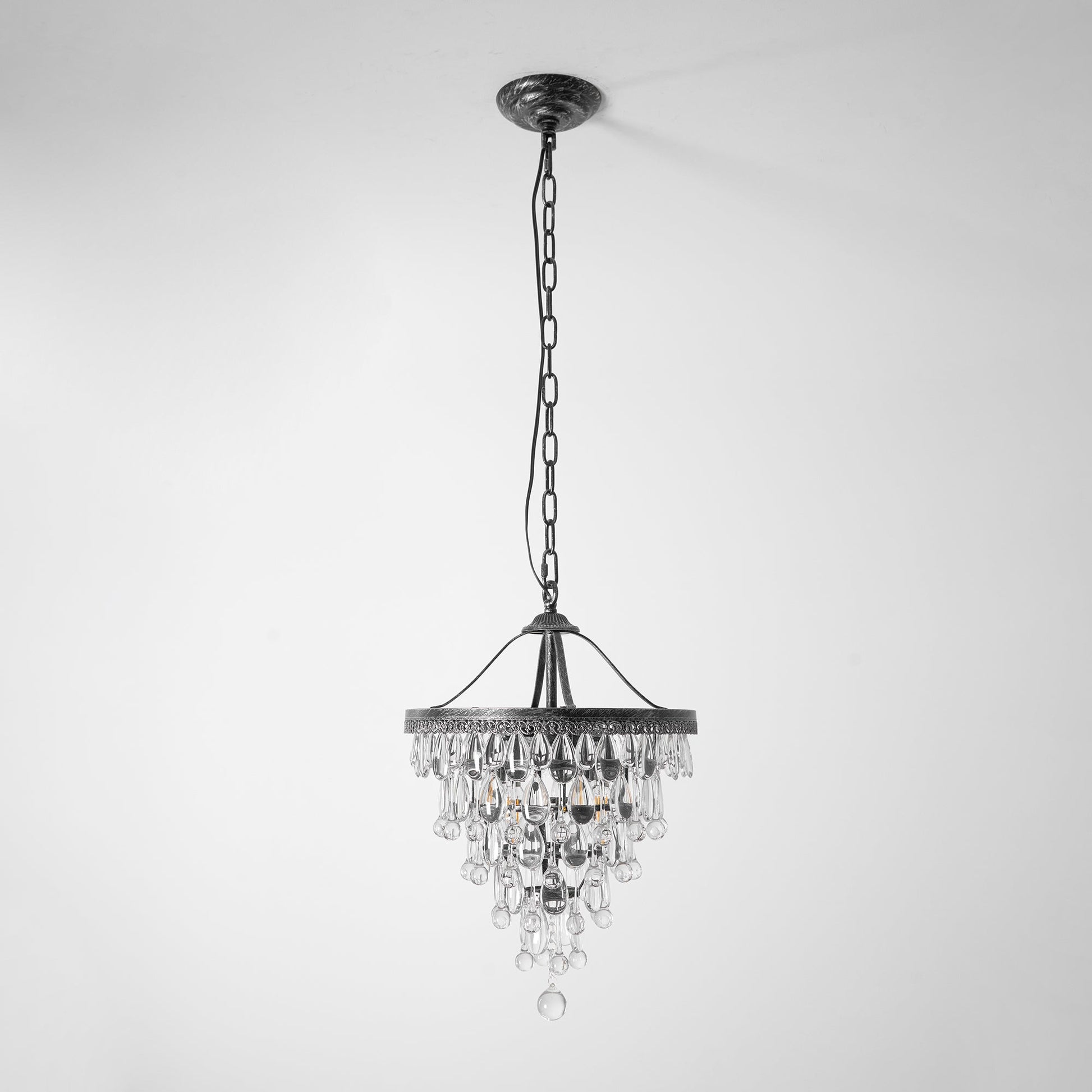 Blink Unique Inverted Pyramid Metal Crystal Chandelier - Lamp Copper