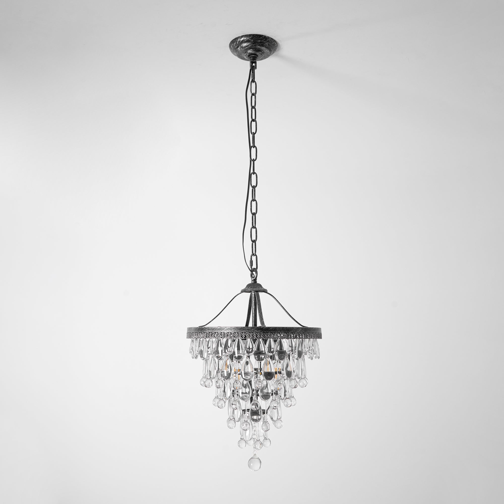 Blink Unique Inverted Pyramid Metal Crystal Chandelier - Lamp Copper